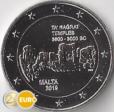 2 euros Malta 2019 - Templo Ta' Hagrat UNC marca monetaria F