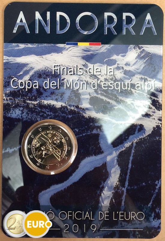 2 euros Andorra 2019 - Esquí Alpino BU FDC Coincard