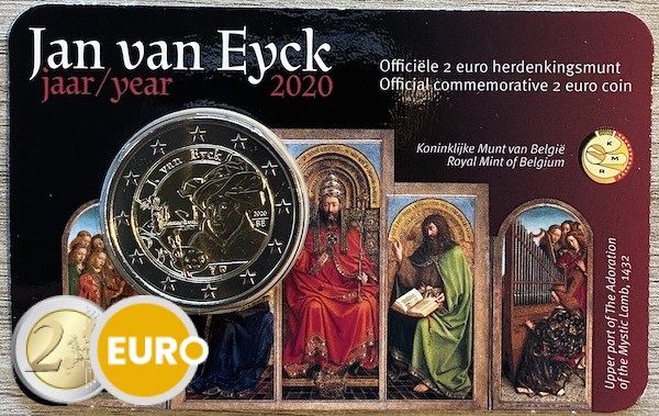 2 euros Bélgica 2020 - Jan Van Eyck BU FDC Coincard NL