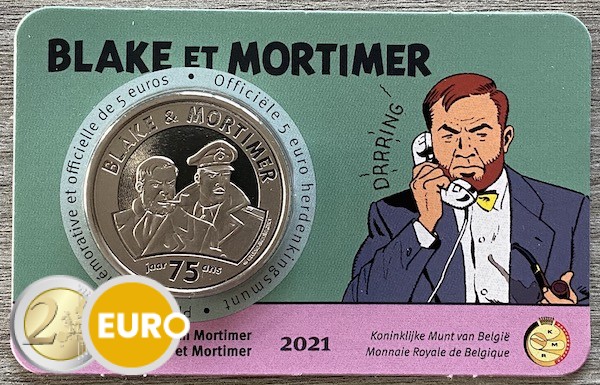 5 euro Belgium 2021 - Blake and Mortimer BU FDC Coincard Embossed
