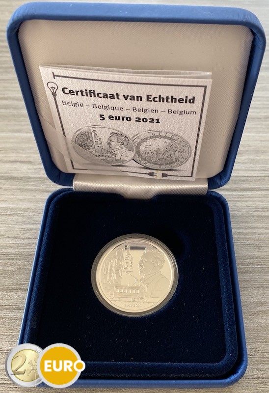 5 euros Bélgica 2021 - Charles Van Depoele BE Proof Plata