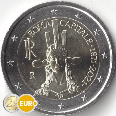 2 Euro Italien 2021 - 150 Jahre Rom Hauptstadt UNZ