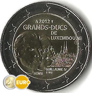 2 euros Luxemburgo 2012 - Gran Duque Enrique y Guillaume UNC