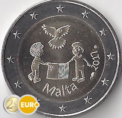 2 euros Malta 2017 - Paz UNC marca monetaria MdP
