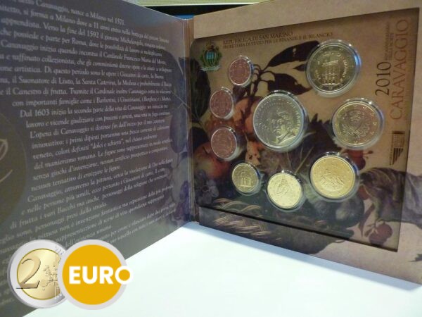 Serie de euro BU FDC San Marino 2010 + 5 euros Caravaggio