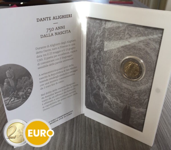 2 euros San Marino 2015 - Dante Alighieri BU FDC