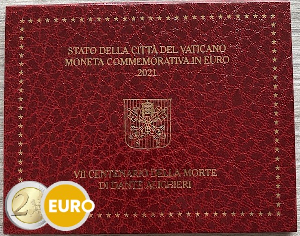 2 euros Vaticano 2021 - Dante Alighieri BU FDC