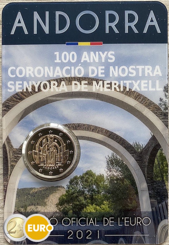 2 euros Andorra 2021 - Nuestra Señora de Meritxell BU FDC Coincard
