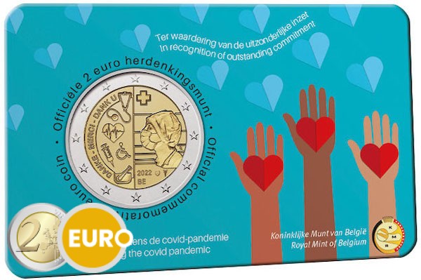 2 euros Bélgica 2022 - Profesiones sanitarias BU FDC Coincard NL