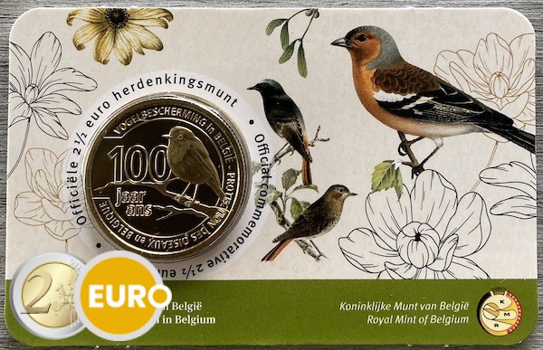 2,50 Euro Belgien 2022 - Vogelschutz Stgl. Coincard NL