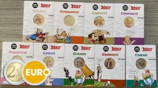 9 x 10 euro Frankrijk 2022 - Asterix UNC in blister - deel 2