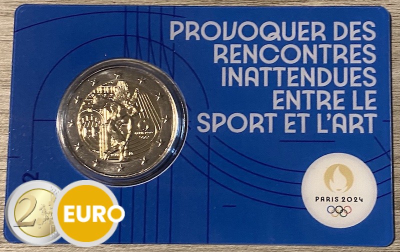 2 euros Francia 2022 - Genio lanzamiento de disco Arco del Triunfo BU FDC Coincard