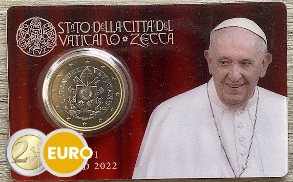 1 euro Vaticaan 2022 coincard nr 01