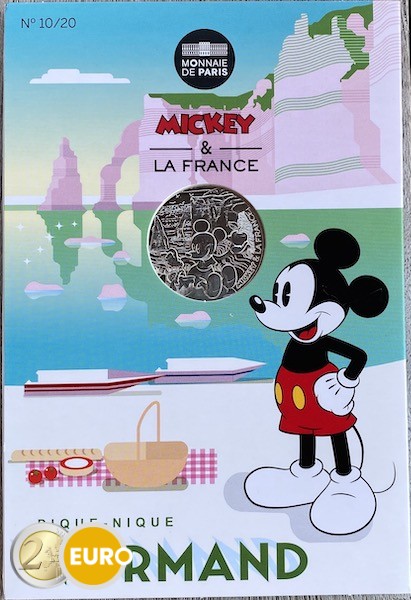 10 euros Francia 2018 - Mickey Picnic normando - en coincard