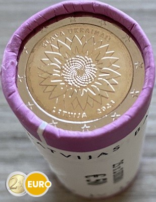 Roll 2 euro Latvia 2023 - Ukrainian sunflower