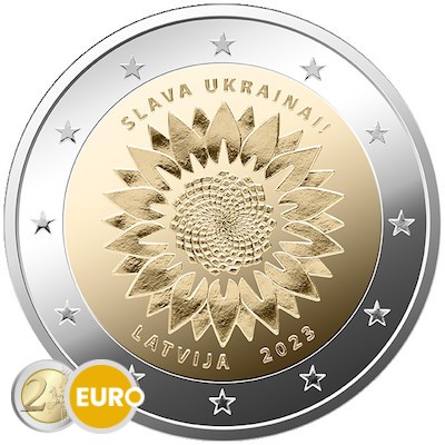 2 euros Letonia 2023 - Girasol ucraniano UNC
