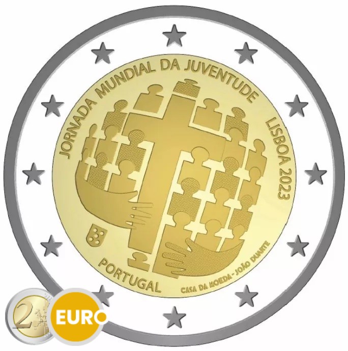 2 euros Portugal 2023 - Jornada Mundial de la Juventud Lisboa UNC