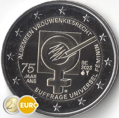 2 euros Belgique 2023 - 75 ans droit de vote des femmes UNC