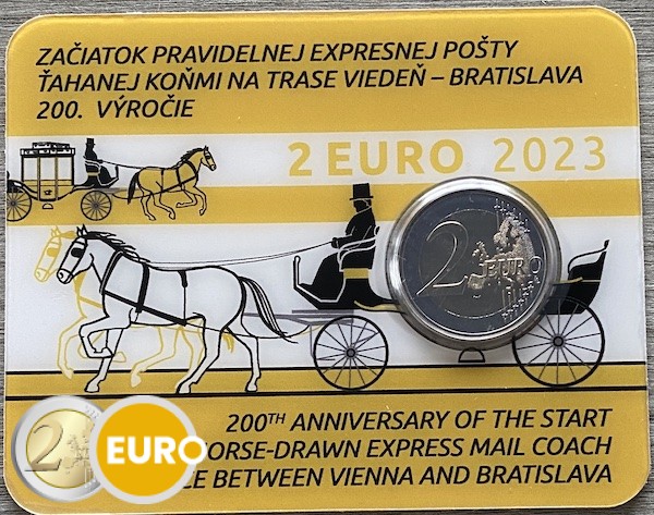 2 euro Slovakia 2023 - Express mail on horseback BU FDC Coincard