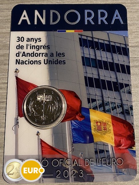 2 euros Andorra 2023 - Ingreso ONU BU FDC Coincard