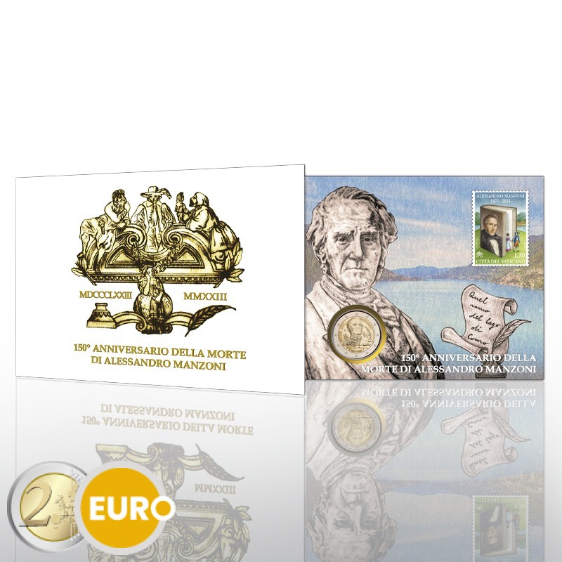 2 euros Vaticano 2023 - Alessandro Manzoni BU FDC sobre Filatélico-Numismático