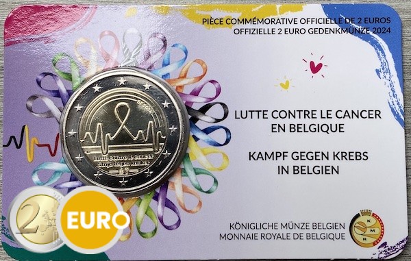 2 euros Bélgica 2024 - Lucha contra el cáncer BU FDC Coincard FR