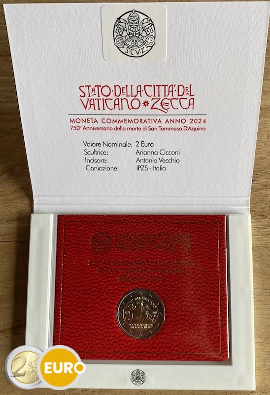 2 euros Vaticano 2024 - Tomás de Aquino BU FDC