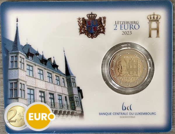 2 euro Luxembourg 2023 - 175 years of the Chamber of Deputies BU FDC Coincard KNM Mintmark - with error