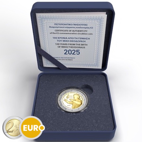 2 euros Grecia 2025 - Mikis Theodorakis BE Proof