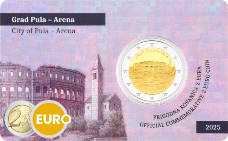 2 euros Croacia 2025 - Anfiteatro de Pula BU FDC Coincard