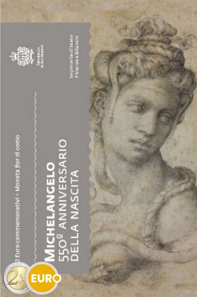 2 euros San Marino 2025 - Miguel Ángel Michelangelo BU FDC