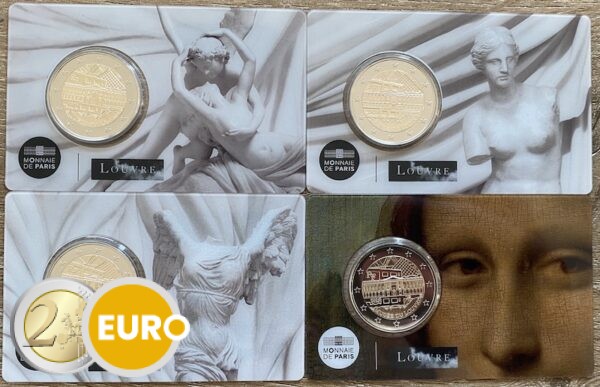4 x 2 euros Francia 2025 - Louvre BU FDC Coincard