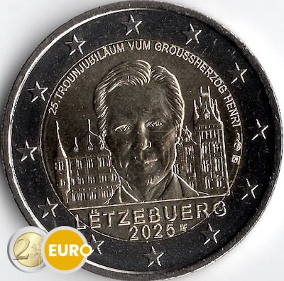 2 euros Luxemburgo 2025 - 25 años de la ascensión al trono Enrique UNC