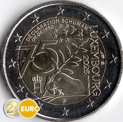 2 euros Luxemburgo 2025 - 75 años Declaración Schuman UNC