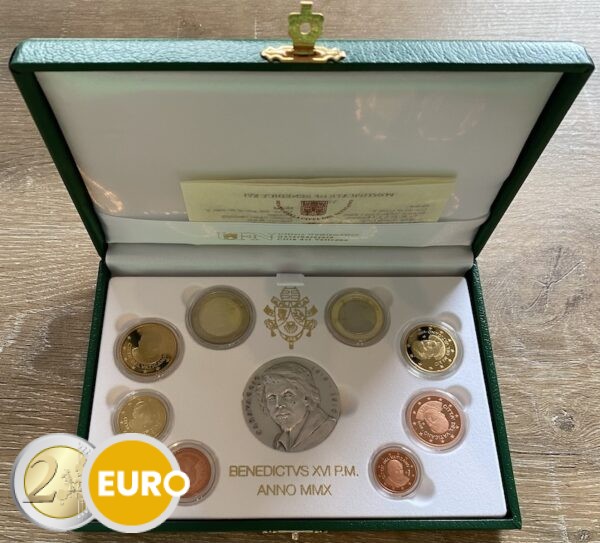 Euro set BE Proof Vatican 2010 + Silver medal Caravaggio