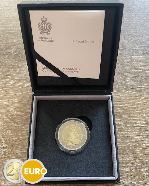 2 euros San Marino 2025 - Miguel Ángel Michelangelo BE Proof Inverso