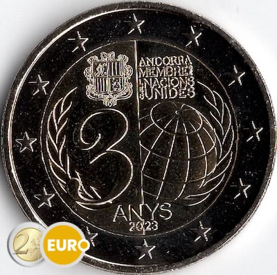 2 euros Andorra 2023 - Ingreso ONU UNC