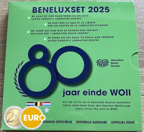 Serie de euro BU FDC Benelux 2025 Ruta de la Liberación