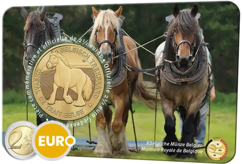2,50 euros Bélgica 2026 - Caballo belga de tiro BU FDC Coincard FR
