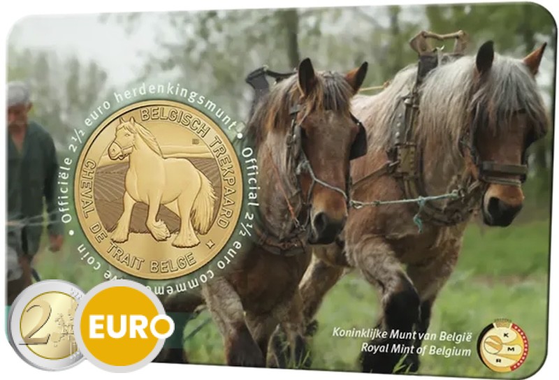 2,50 euros Bélgica 2026 - Caballo belga de tiro BU FDC Coincard NL