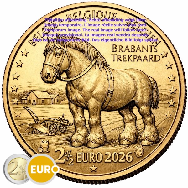 2,50 euros Bélgica 2026 - Caballo belga de tiro BU FDC Coincard FR