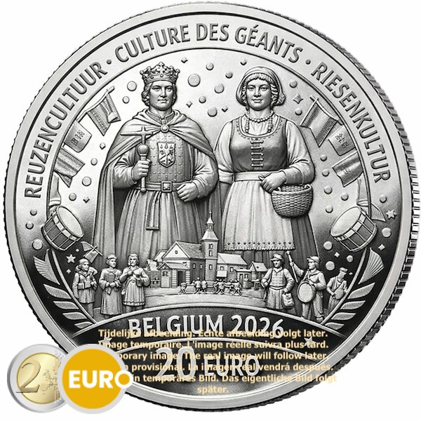 20 euros Bélgica 2026 – Cultura gigante BE Proof Plata