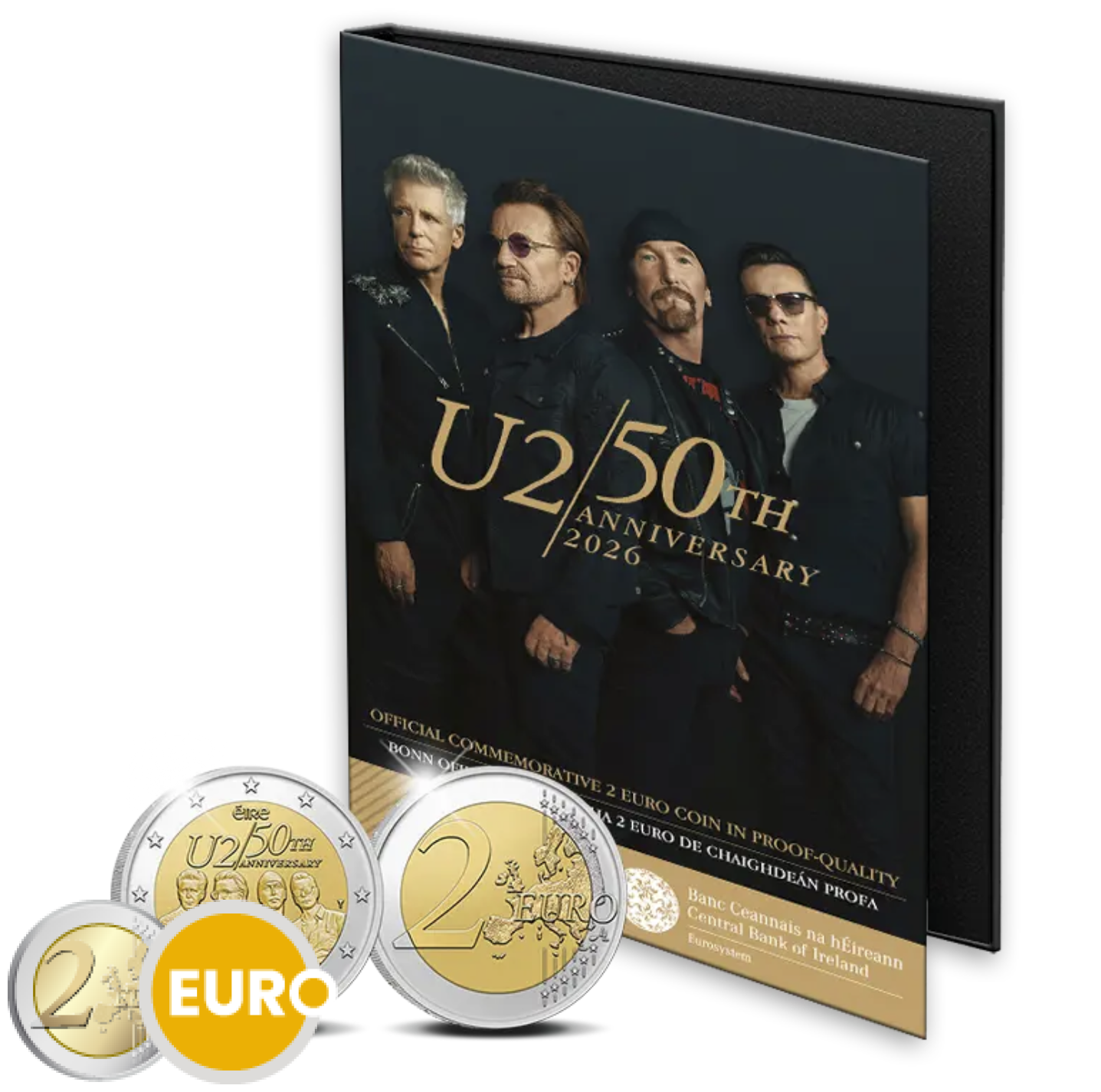 2 euros Irlanda 2026 - 50 años U2 BE Proof