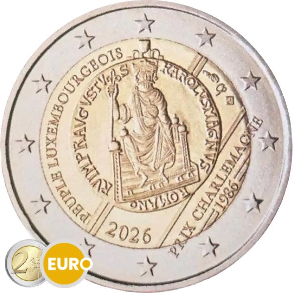 2 euros Luxemburgo 2026 - Premio Carlomagno BU FDC Coincard Marca Monetaria KNM