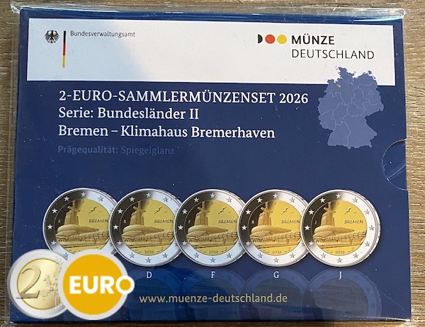 2 euros Alemania 2026 - ADFGJ Bremen Casa del climat BE Proof