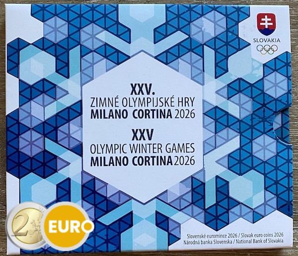 Euro set BU FDC Slovakia 2026 - Milan - Cortina Winter Olympics