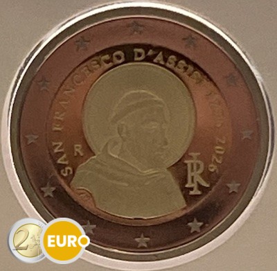 2 euros Italia 2026 - Francisco de Asís UNC