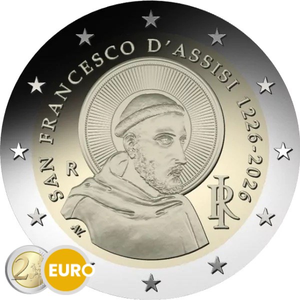 2 euros Italia 2026 - Francisco de Asís UNC