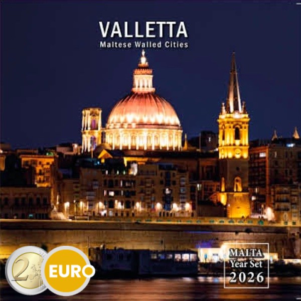 Serie de euro BU FDC Malta 2026 + 2 euros Ciudades amuralladas La Valeta Valletta