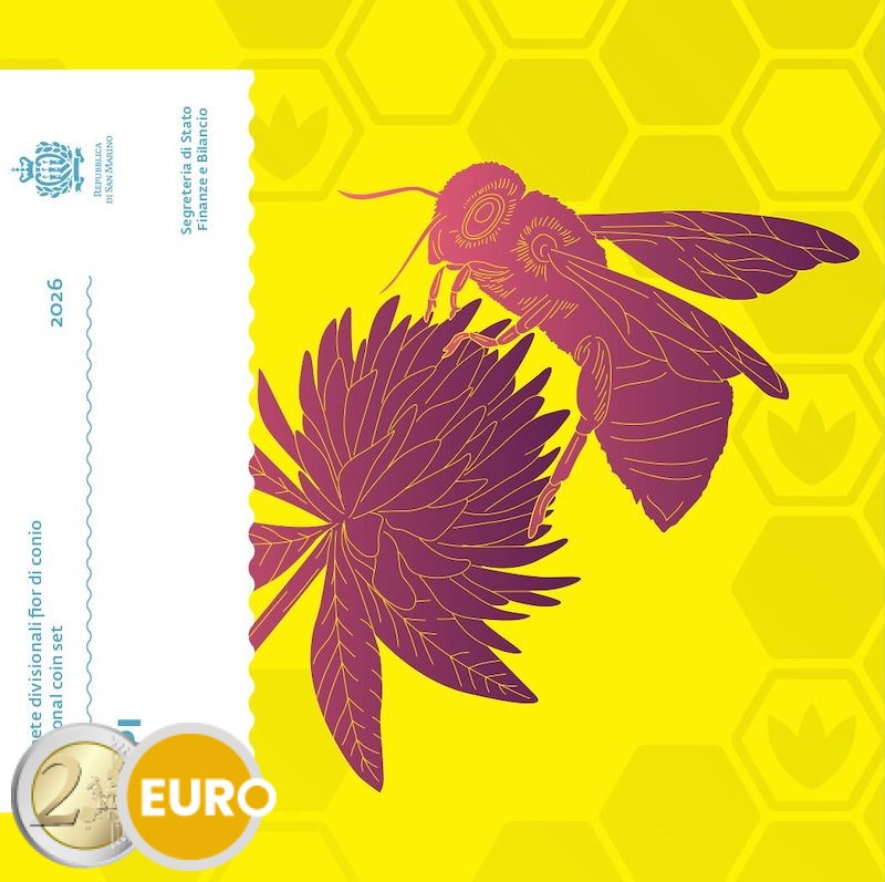 Serie de euro BU FDC San Marino 2026 + 5 euros Abejas